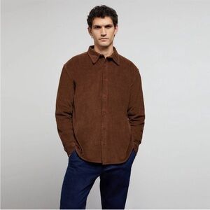 NWT New Onia Men’s Jumbo Corduroy in Bison Brown Overshirt Shacket Jacket Medium